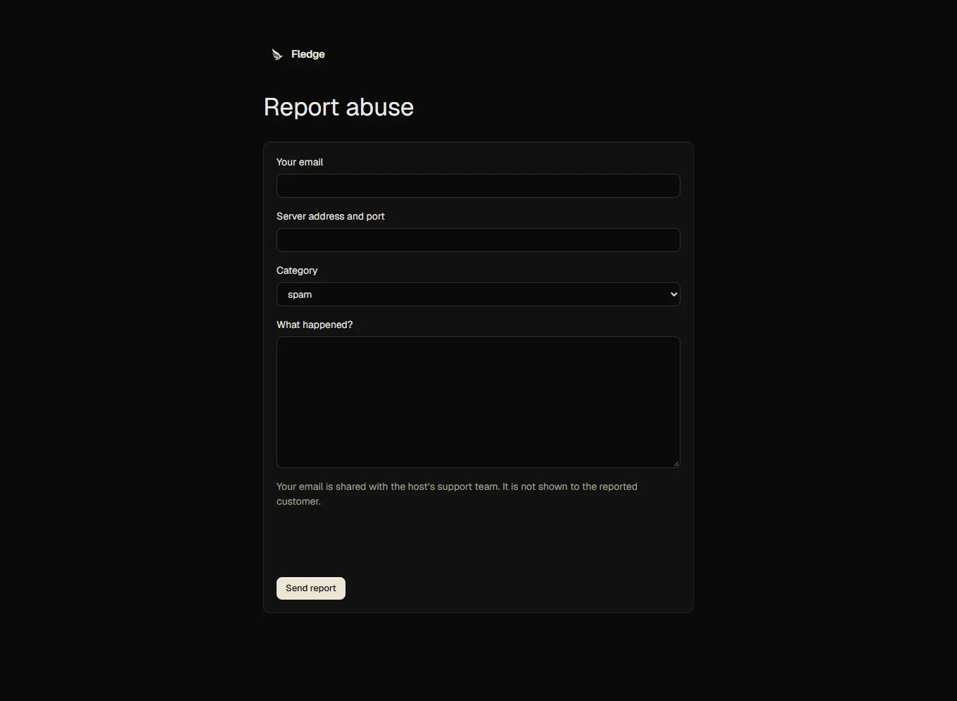 Public abuse report form