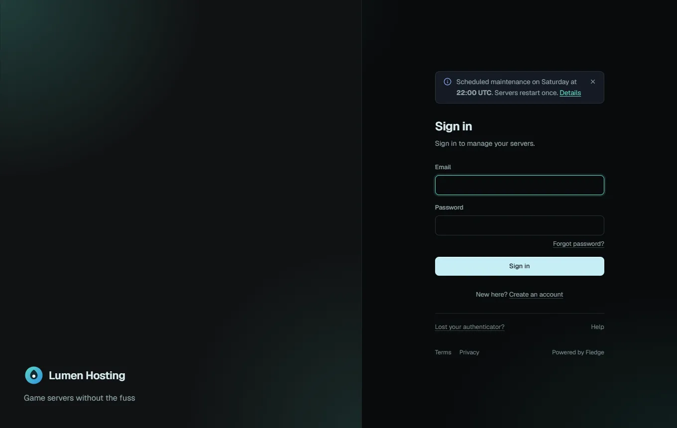 A customised sign-in page