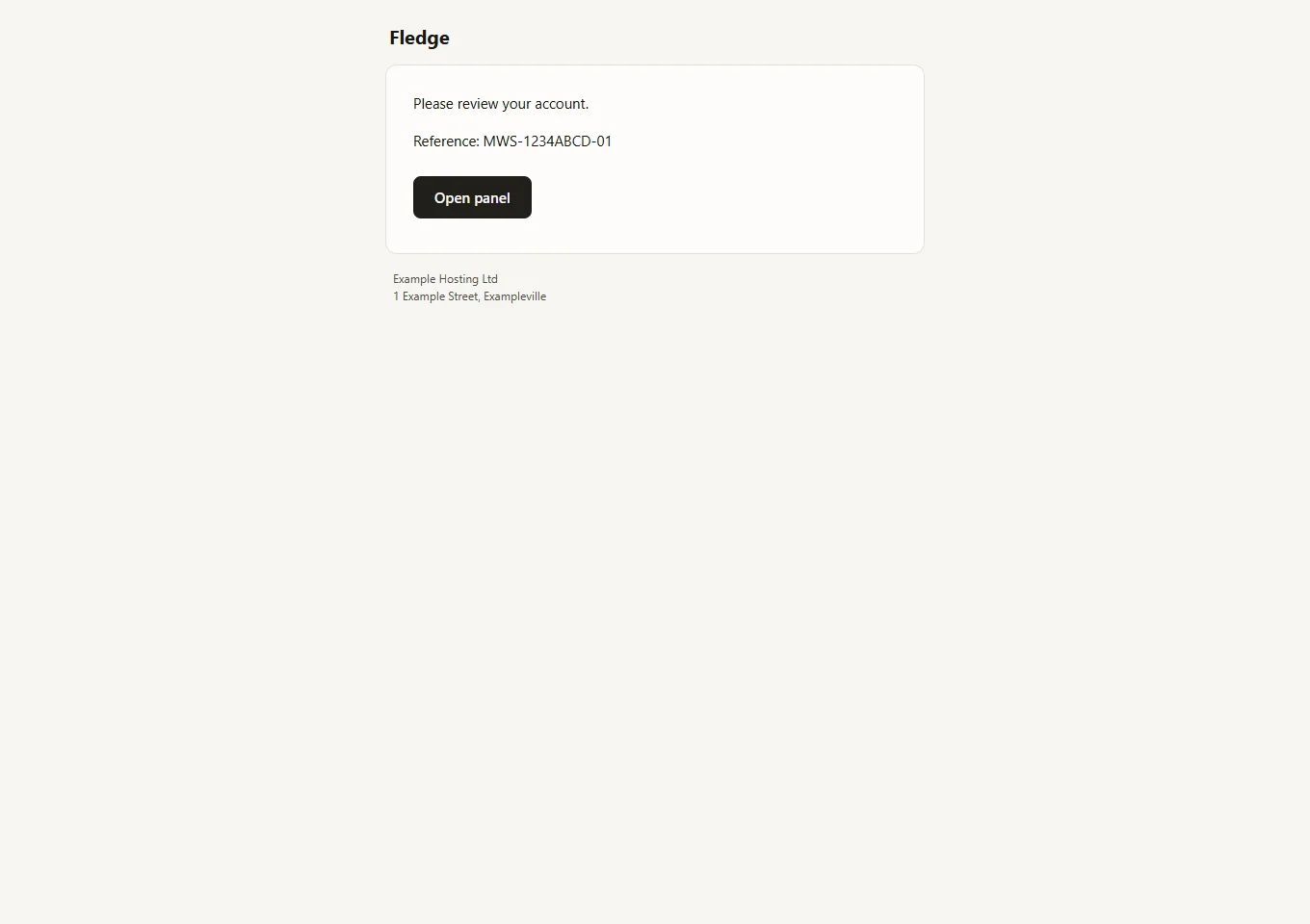 Account suspension email preview
